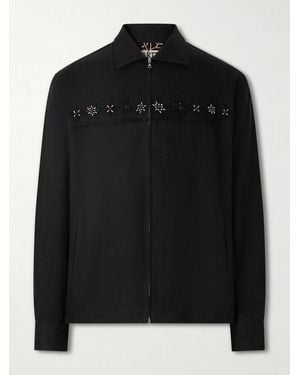Kartik Research Embroidered Linen Jacket - Black