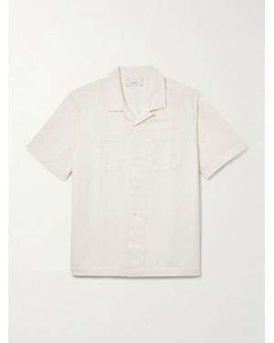 MR P. Camp-Collar Cotton And Linen-Blend Twill Shirt - Natural