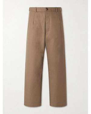 Loro Piana Fuji Cleveland Cotton-gabardine Wide-leg Trousers - Natural