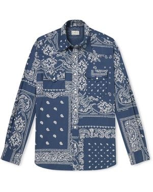 Kapital Bandana-Print Cotton Shirt - Blue