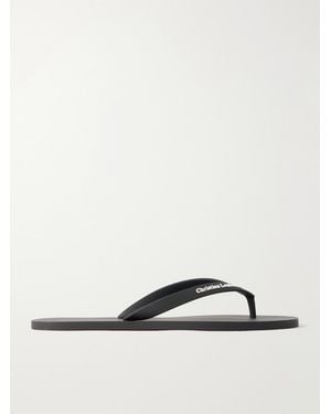Christian Louboutin Logo-Embossed Rubber Flip Flops - Black