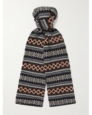 Belstaff Thistle Fair Isle Wool Scarf - Blue