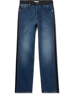 Wales Bonner Echo Straight-Leg Satin-Trimmed Jeans - Blue