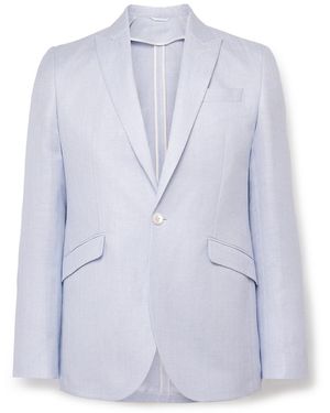 Favourbrook Slim-Fit Herringbone Linen And Silk-Blend Suit Jacket - Blue