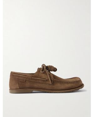 Loewe Paula's Ibiza Campo Suede Boat Shoes - Brown