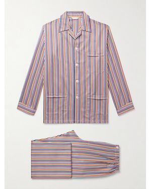 Derek Rose Wellington Striped Cotton-Poplin Pyjama Set - Purple