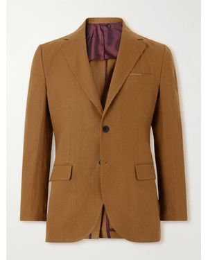 Rubinacci Linen Suit Jacket - Brown