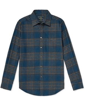 Portuguese Flannel Bossa Checked Organic Cotton Shirt - Blue