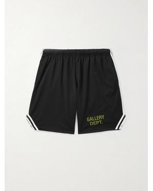 GALLERY DEPT. Venice Court Wide-Leg Logo-Print Webbing-Trimmed Mesh Shorts - Black