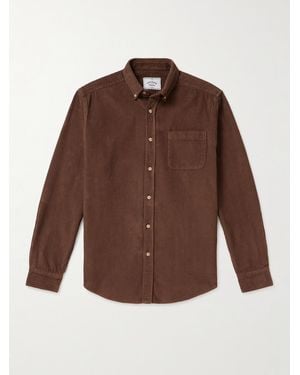 Portuguese Flannel Lobo Button-Down Collar Cotton-Corduroy Shirt - Brown