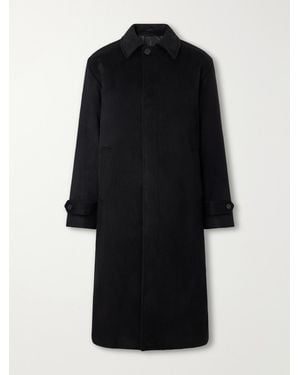 NN07 Gibson 80040 Brushed Woven Wool-Blend Coat - Black