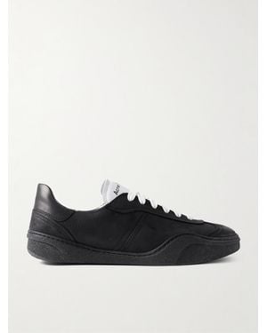 Acne Studios Bars Leather-Trimmed Nubuck Trainers - Black