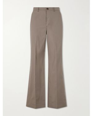 Rick Owens Wide-Leg Cotton-Blend Canvas Trousers - Grey