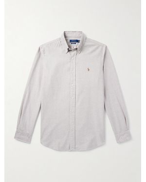 Polo Ralph Lauren Button-Down Collar Logo-Embroidered Cotton Oxford Shirt - White