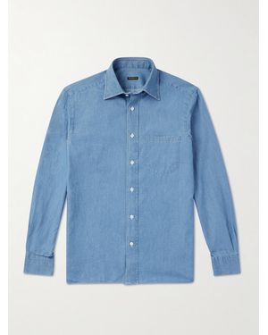 Rubinacci Cotton-Chambray Shirt - Blue