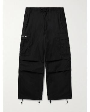 WTAPS Straight-Leg Cotton And Nylon-Blend Drawstring Cargo Trousers - Black