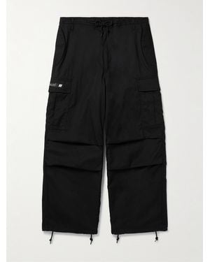 WTAPS Straight-Leg Cotton And Nylon-Blend Drawstring Cargo Trousers - Black