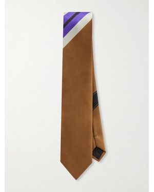 Dries Van Noten 7.5Cm Striped Silk-Twill Tie - Natural