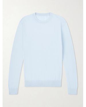 Anderson & Sheppard Knitted Sea Island Cotton Sweater - Blau