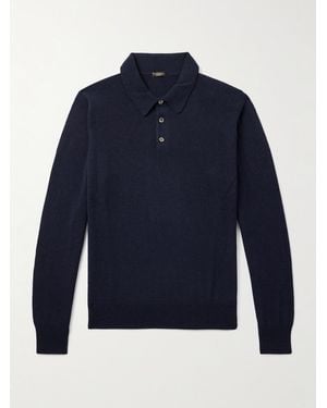 Rubinacci Cashmere Polo Shirt - Blu