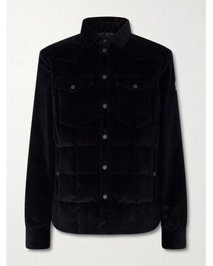 Moncler Gelt Quilted Cotton-Blend Corduroy Down Shirt Jacket - Blue