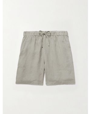 Hartford Joggy Straight-leg Linen Bermuda Shorts - Grey