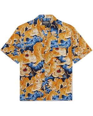 FRIZMWORKS Camp-collar Printed Cotton Shirt - Gray