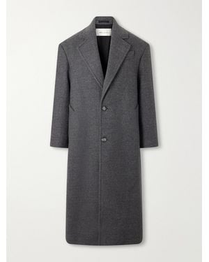 Ami Paris Boiled Virgin Wool-Gabardine Coat - Gray