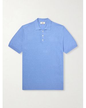 Altea Linen And Cotton-blend Polo Shirt - Blue