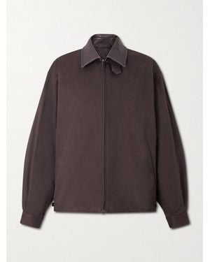 Ssstein Leather-trimmed Cotton Jacket - Brown