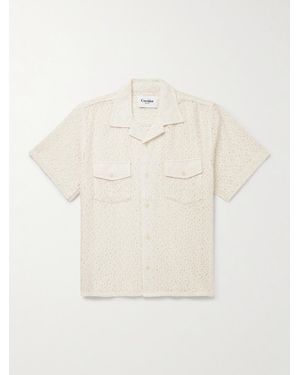 Corridor NYC Camp-collar Cotton And Nylon-blend Lace Shirt - Natural