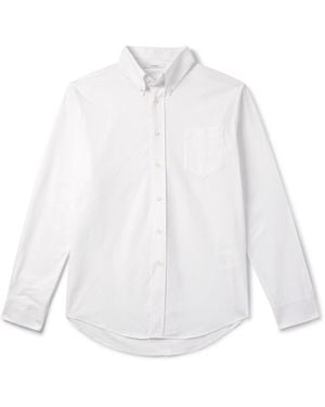 Givenchy Button-Down Collar Logo-Embroidered Cotton Oxford Shirt - White