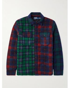 Polo Ralph Lauren Patchwork Checked Fleece Overshirt - Blue