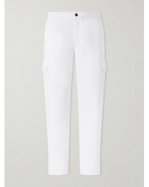 MR P. Tapered Cotton And Linen-Blend Trousers - White
