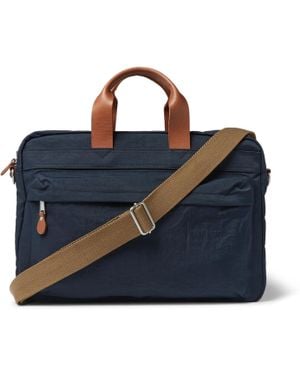 J.Crew Harwick Leather-trimmed Canvas Briefcase - Blue