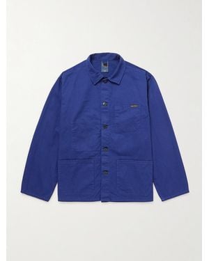 Nudie Jeans Buddy Herringbone Organic Cotton-Twill Chore Jacket - Blue