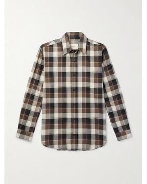 James Purdey & Sons Checked Cotton-Flannel Shirt - Brown