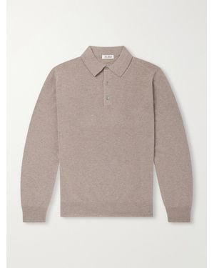 De Petrillo Merino Wool And Cashmere-blend Polo Shirt - Grey