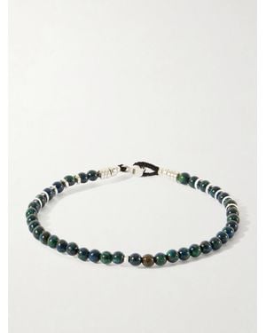 Mikia Circle 4 Sterling Silver Multi-Stone Beaded Bracelet - Mettallic