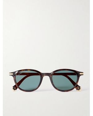 Cartier Round-frame Tortoiseshell Acetate Sunglasses - Black