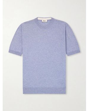 Altea Maglia Cotton And Cashmere-Blend T-Shirt - Blue