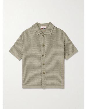Orlebar Brown Thomas Open-Knit Organic Cotton Shirt - Grey
