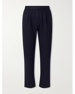 Hartford Straight-Leg Wool-Blend Trousers - Blue
