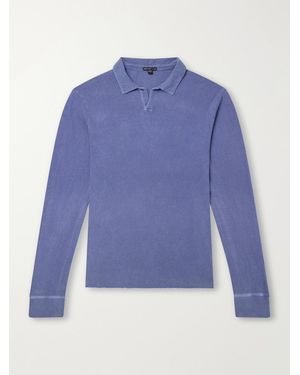 James Perse Cotton-Twill Polo Shirt - Blue