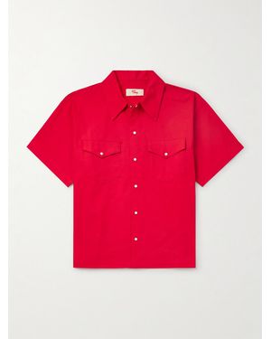 CHERRY LA Embroidered Cotton-Twill Shirt