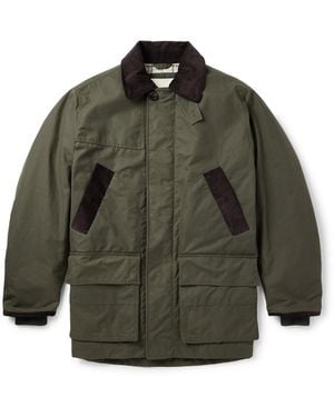 James Purdey & Sons Pembroke Corduory-Trimmed Cotton-Canvas Coat - Green