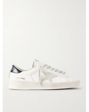 Golden Goose Stardan Suede-trimmed Leather Trainers - Natural