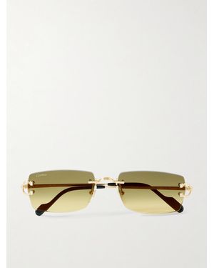 Cartier Signature Square-frame Rimless Gold-tone Sunglasses - Metallic