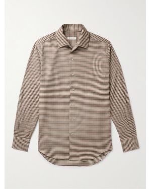 Loro Piana Logo-Appliquéd Checked Cotton-Flannel Shirt - Grey