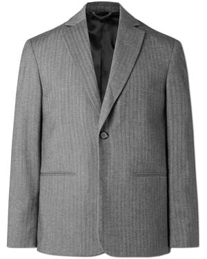 NN07 Timo 10001 Herringbone Wool And Cotton-Blend Suit Jacket - Gray